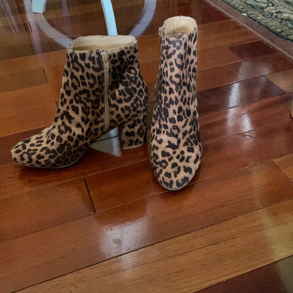 Charlotte Russe Animal Print Ankle Boots Sz 8